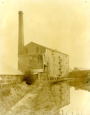 Brunswick Mill (Swizzels-Matlows) before extension, and the Peak Forest Canal viewed from the west.